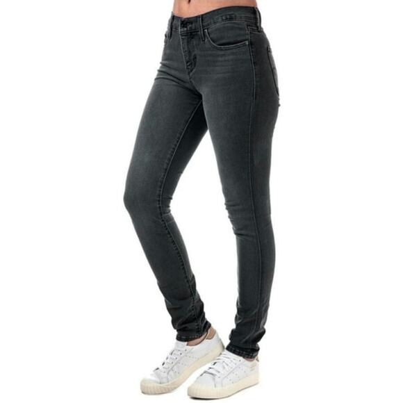 Levi's 311 Shaping Skinny Mid Rise Stretch Black Premium Denim Jean Size 32 - Picture 1 of 16